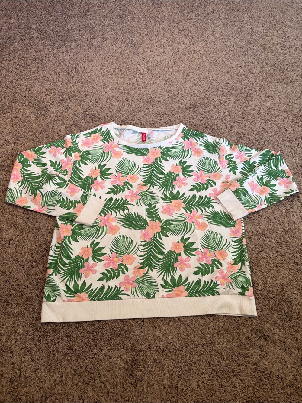 Divided H&M Tropical Floral Sweatshirt Oversized M